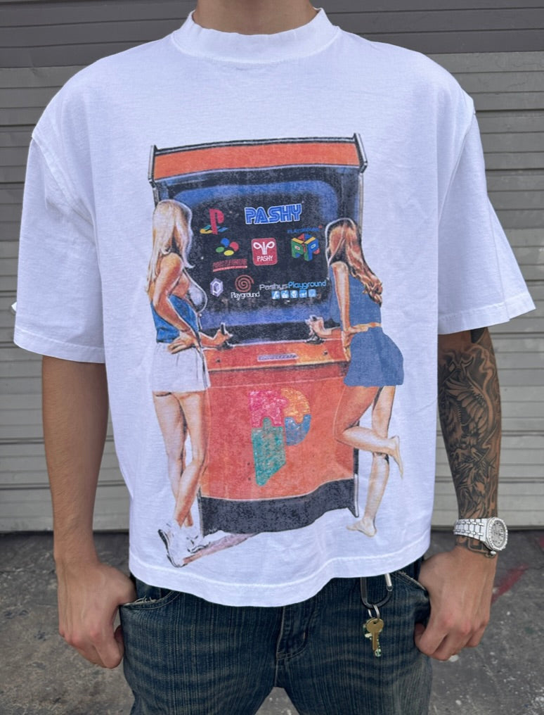 "ARCADE" BOXY CROPPED TEE