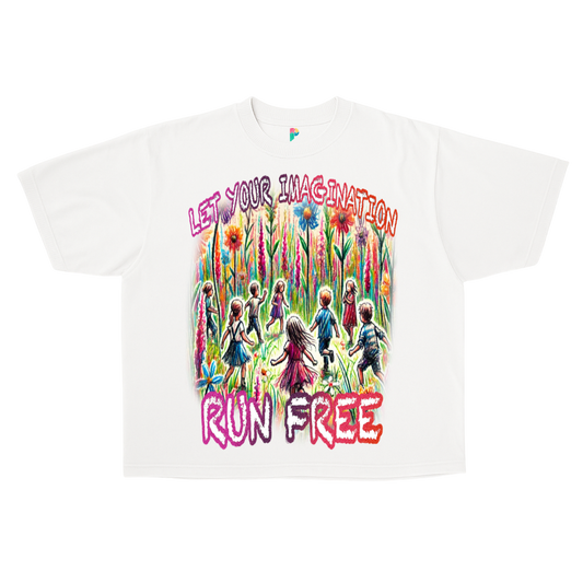 "RUN FREE" BOXY CROPPED TEE